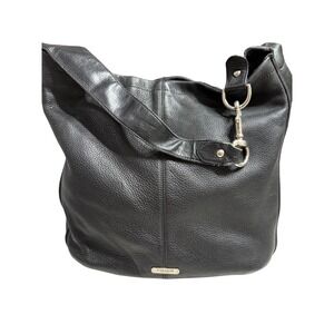 Coach VTG Hobo Bag Womens Large Black GUC Pebbled Leather Silver Hardware F23310